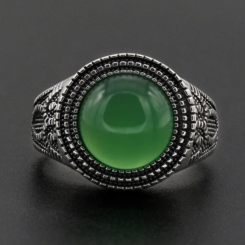 Men Ring 925 Sterling Silver Round Shape Green Natural Stone Similar to Owl Pattern Vintage for Women Men Lovers Jewelry
Men Ring 925 Sterling Silver Round Shape Green Natural Stone Similar to Owl Pattern Vintage for Women Men Lovers Jewelry