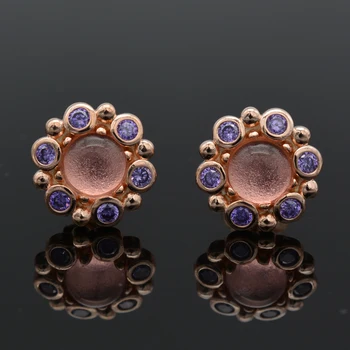 925 sterling silver shiny rose gold and purple crystal heraldic radiant Pan Stud Earrings With female wedding gift DIY jewelry
925 sterling silver shiny rose gold and purple crystal heraldic radiant Pan Stud Earrings With female wedding gift DIY jewelry
