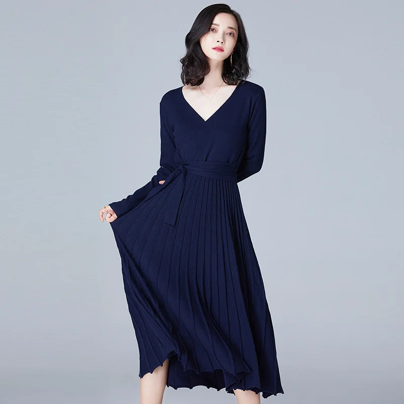 Autumn Women Knitting Dress Solid Color V-neck Long Sleeve Mori Girl Dress Casual Women Robe YoYiKamomo
Autumn Women Knitting Dress Solid Color V-neck Long Sleeve Mori Girl Dress Casual Women Robe YoYiKamomo