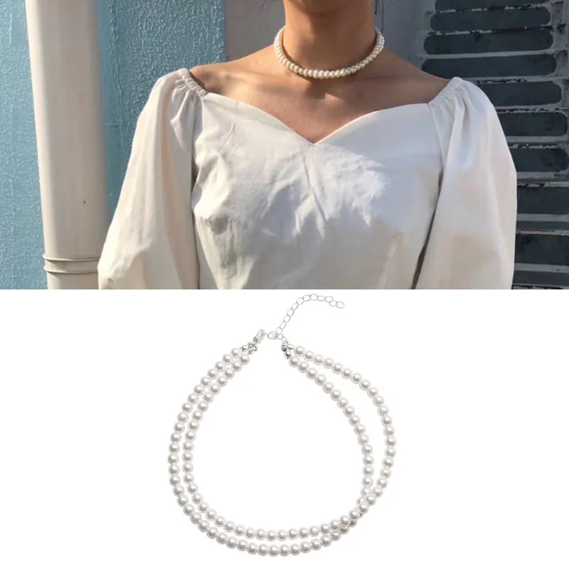 Vintage Lady's Single Double Layered Pearls Short Necklaces Women's Elegant Retro Full Pearls Choker Necklace Wedding Jewelry
Vintage Lady's Single Double Layered Pearls Short Necklaces Women's Elegant Retro Full Pearls Choker Necklace Wedding Jewelry