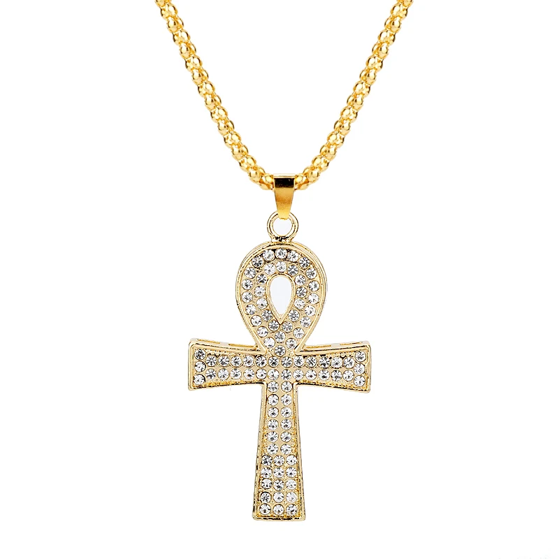 

Dongsheng ожерелье с кулоном в виде креста Анкх, розовое золото, кристалл, Египетский ключ жизни, кулон, ожерелье для мужчин и женщин, хип-хоп ювелирные изделия-30