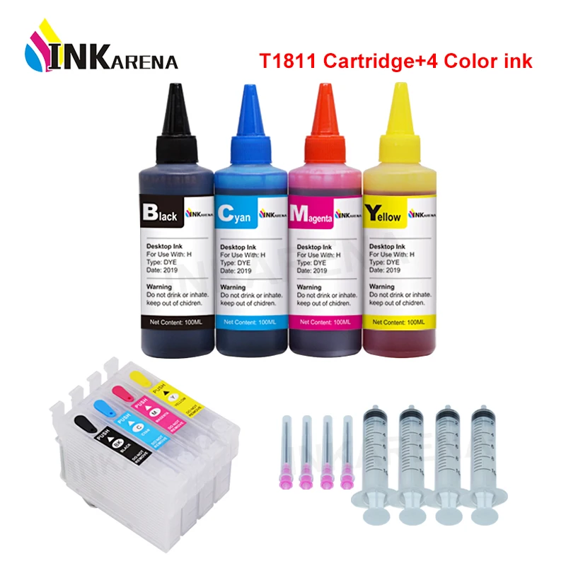 T1811 Ink Cartridge For Epson Refillable cartridges XP XP212 XP215 XP312 XP315 XP412 XP415 Printer + 4 Color Refill Ink Kit
T1811 Ink Cartridge For Epson Refillable cartridges XP XP212 XP215 XP312 XP315 XP412 XP415 Printer + 4 Color Refill Ink Kit