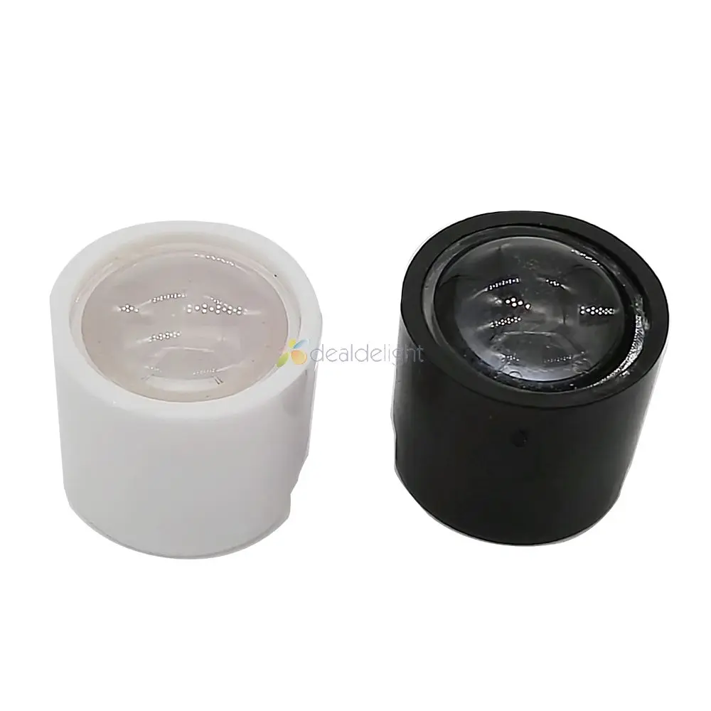 

10pcs 14.5mm Optical PMMA LED Lens Reflector Collimator 10 degree or 60 Degree Black or White Holder for 1W 3W 5W LED Emitter