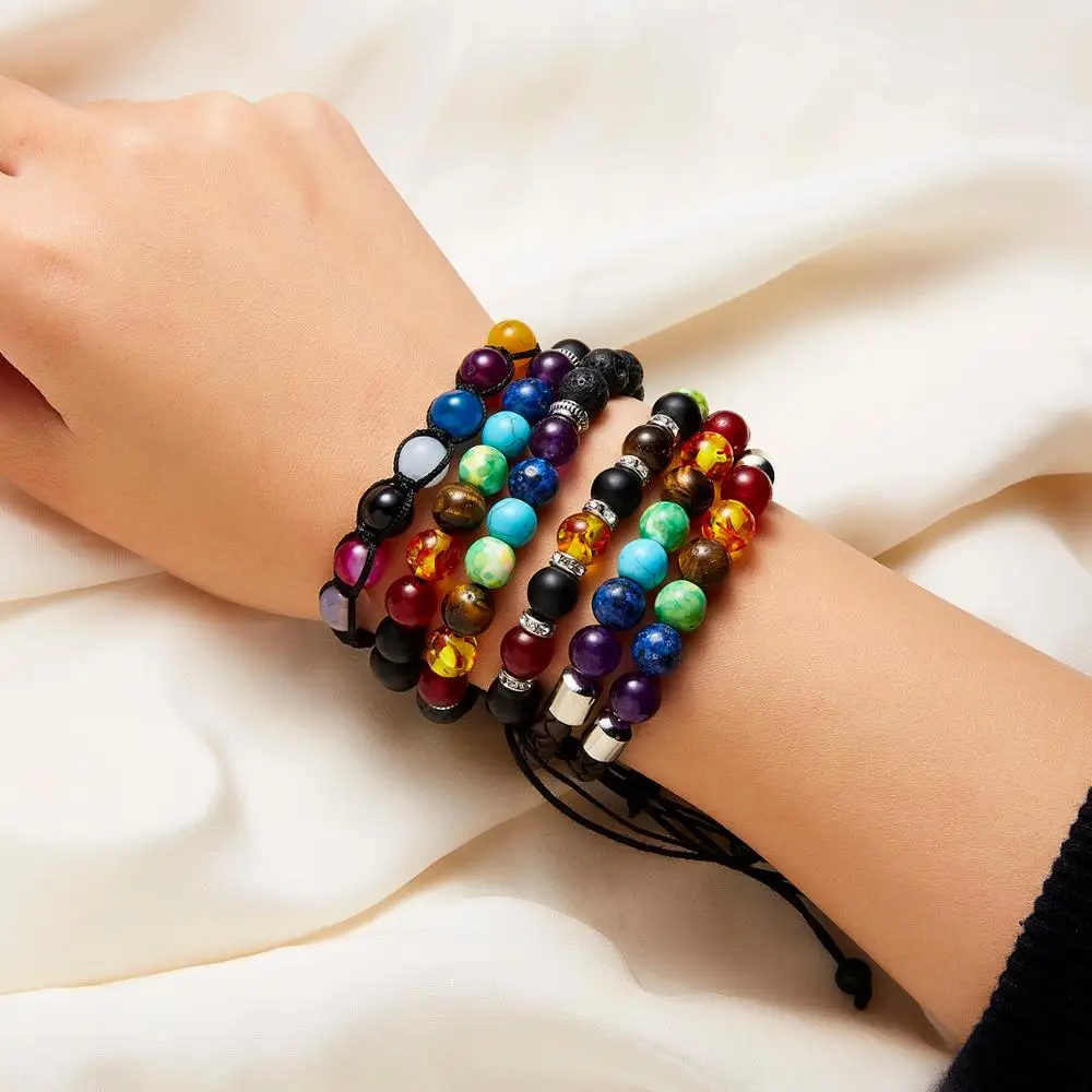 Rinhoo 1PC Colorful Natural Stone Beads Leather Chain Bracelet Seven Chakras Bracelet For Women Men Exquisite Jewelry Gift
Rinhoo 1PC Colorful Natural Stone Beads Leather Chain Bracelet Seven Chakras Bracelet For Women Men Exquisite Jewelry Gift