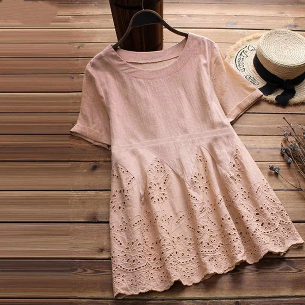 WOMAIL Polyester Material Fashion Solid Color T-Shirt For Women Plus Size Hollow Out Casual Short Sleeve T-Shirt 19JAN28
WOMAIL Polyester Material Fashion Solid Color T-Shirt For Women Plus Size Hollow Out Casual Short Sleeve T-Shirt 19JAN28