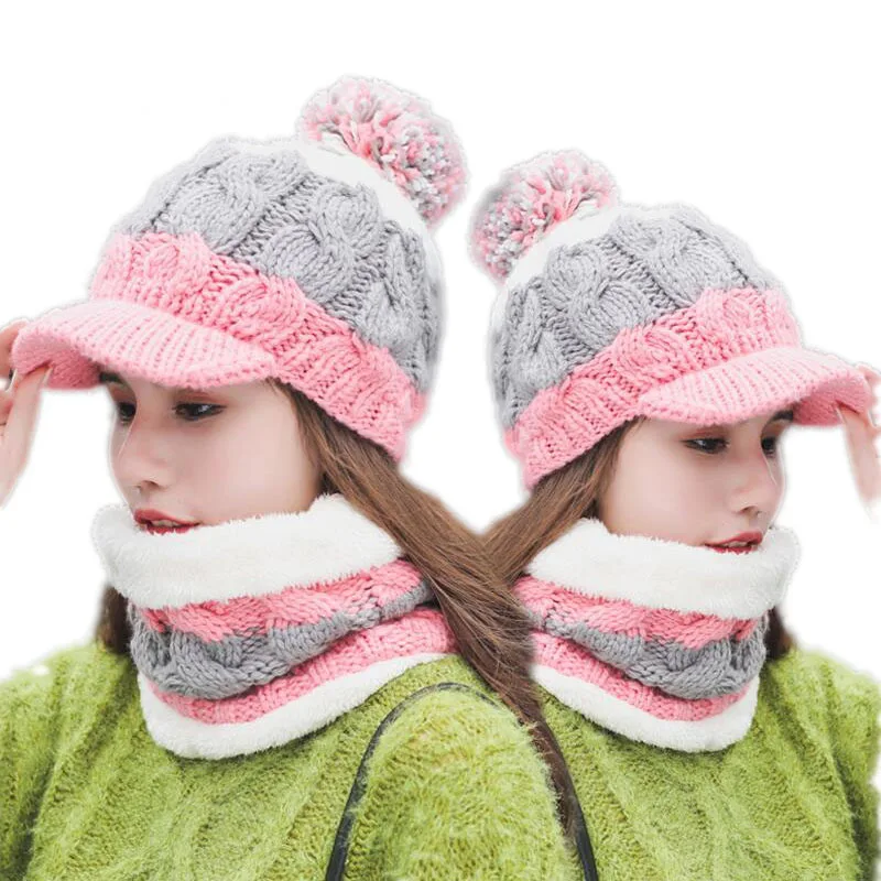 SUOGRY Hot Ski Girl 2018 New Brand Big Fur Pom Poms Ball Scarf Knitted Winter Hat Women Beanie Hat Thick Skullies Female Cap
SUOGRY Hot Ski Girl 2018 New Brand Big Fur Pom Poms Ball Scarf Knitted Winter Hat Women Beanie Hat Thick Skullies Female Cap