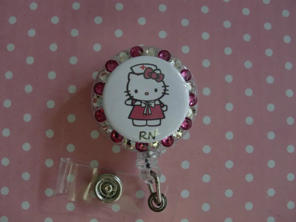 Nurse ID Retractable Badge Holder with Crystal Stones-Hello Kitty 10pcs/lot
Nurse ID Retractable Badge Holder with Crystal Stones-Hello Kitty 10pcs/lot