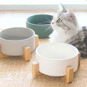 Pet Supplies Pet Cat Bowl Small Dog Cutlery Cat Rice Bowl Ceramic Cat Bowl Solid Wood Frame Strong Pet Feeder
Pet Supplies Pet Cat Bowl Small Dog Cutlery Cat Rice Bowl Ceramic Cat Bowl Solid Wood Frame Strong Pet Feeder