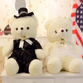 2pcs/pair Couple Bear Wedding Teddy Bear Plush Toys Wedding Gift Christmas Gift Wholesale Wedding gift Bear Bride & Groom
2pcs/pair Couple Bear Wedding Teddy Bear Plush Toys Wedding Gift Christmas Gift Wholesale Wedding gift Bear Bride & Groom