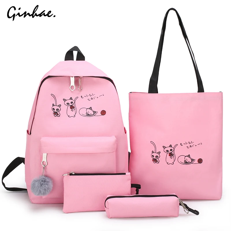 4Pcs/Set Travel Casual Oxford Letter Backpack Preppy Style Cute School Bags For Teenage Girls Women Cat Book Bag Rucksack Dame
4Pcs/Set Travel Casual Oxford Letter Backpack Preppy Style Cute School Bags For Teenage Girls Women Cat Book Bag Rucksack Dame
