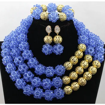 Beautiful Clear Blue African Costume Handmade Crystal Balls Jewelry Set Trendy Nigerian Wedding African Beads Jewelry Set QW039
Beautiful Clear Blue African Costume Handmade Crystal Balls Jewelry Set Trendy Nigerian Wedding African Beads Jewelry Set QW039
