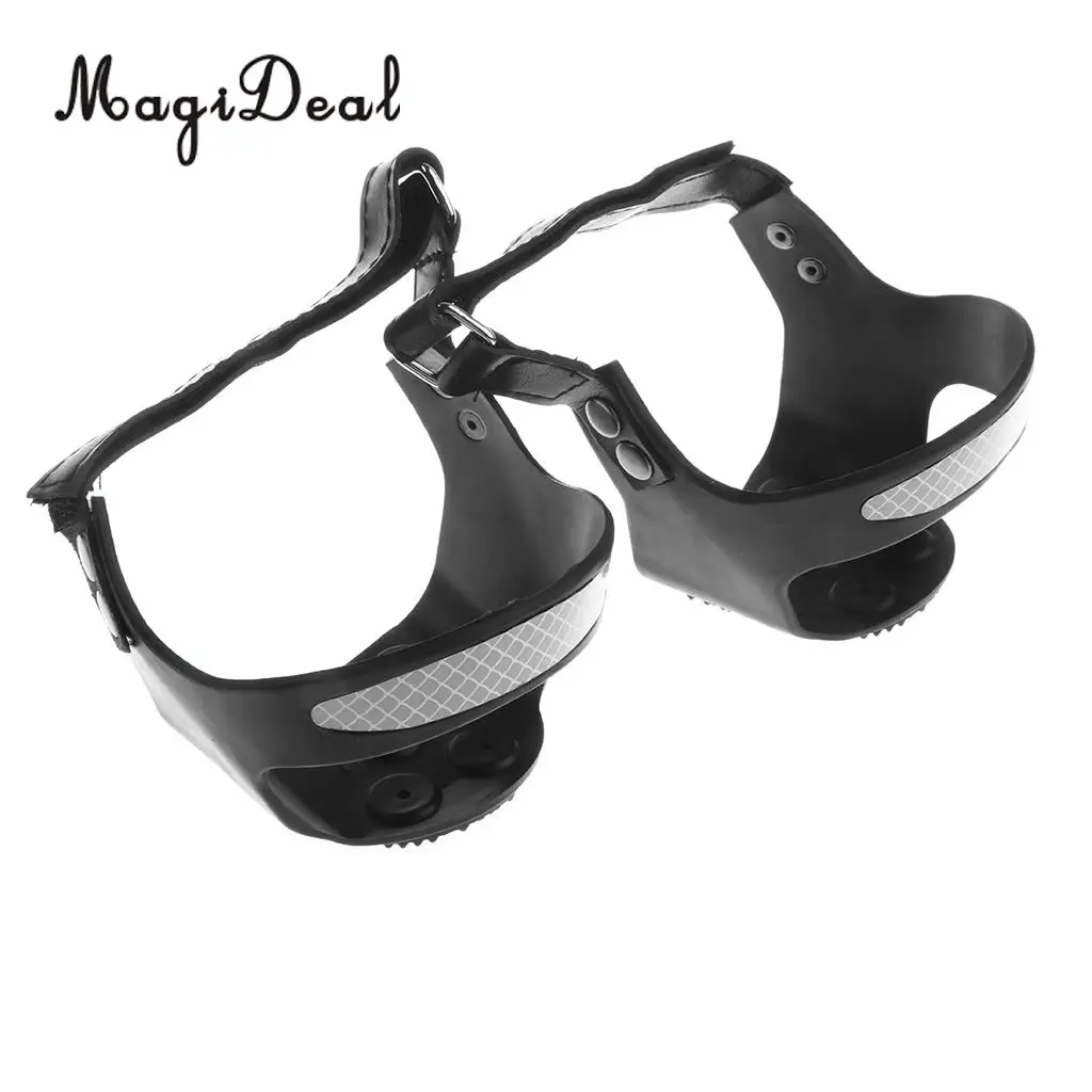 MagiDeal Strap-On Heel Traction Cleats Grips Ice Snow Crampons Anti Slip Grippers, Easily Attaches Over Heel of Shoe/Boot