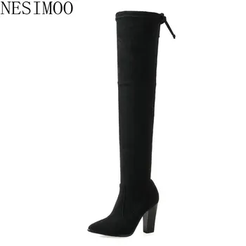NESIMOO 2019 Fashion Women Knee High Boots High Heel Pointed Toe Simple Fashion Basic All Match Western Ladies Shoes Size 34-43
NESIMOO 2019 Fashion Women Knee High Boots High Heel Pointed Toe Simple Fashion Basic All Match Western Ladies Shoes Size 34-43