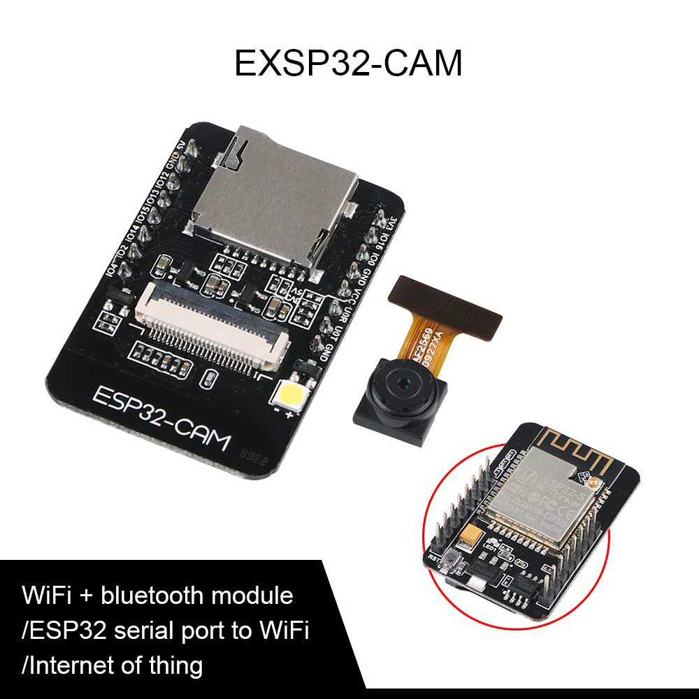 ESP32-CAM ESP32-S WIFI+Bluetooth Development Board W/ OV2640 Camera Module Highly Integrated For ESP32 WROVER And PSRAM Flash
ESP32-CAM ESP32-S WIFI+Bluetooth Development Board W/ OV2640 Camera Module Highly Integrated For ESP32 WROVER And PSRAM Flash