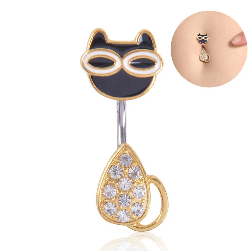 Cute Cat Shape Belly Button Rings Silver Color Stainless Steel Moon Star Navel Piercing Ring Body Jewelry
Cute Cat Shape Belly Button Rings Silver Color Stainless Steel Moon Star Navel Piercing Ring Body Jewelry