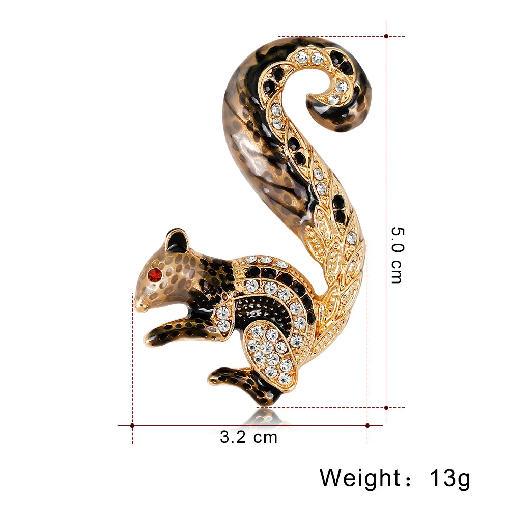 CHUKUI Trendy ]Rhinestone Animal Squirrel Brooch Pins Badges Brooches For Women Girls Banquet Party Gift (5)