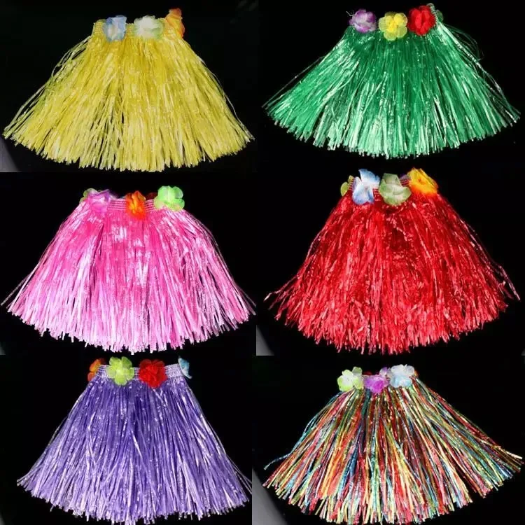 

10pcs 30cm Hawaiian Hula Grass Straw Dancing Party Beach Adults Luau Skirt Party decoration Free Shipping