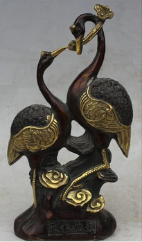 ymying 1012+++++8" Chinese Folk Bronze Gild red-crowned crane Bird glossy ganoderma Ru Yi Statue
ymying 1012+++++8" Chinese Folk Bronze Gild red-crowned crane Bird glossy ganoderma Ru Yi Statue