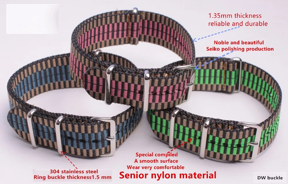 peacock blue green pink Senior nylon color watch band Boys and girls like fashion DWsilver buckle watch strap 1PCS
peacock blue green pink Senior nylon color watch band Boys and girls like fashion DWsilver buckle watch strap 1PCS