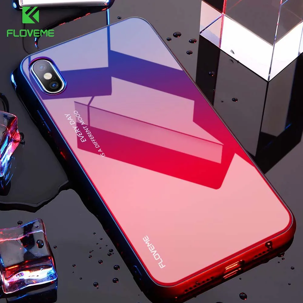 Чехол FLOVEME из закаленного стекла для Samsung S9 A50 S10 5G Note 10Plus чехол Huawei P20 Lite красочный