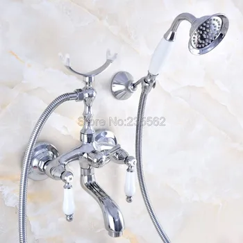 Wall Mounted Bathtub Faucet Chrome Tub Sink Faucet Telephone Style Bathroom Bath Shower Set with Handshower lna756
Wall Mounted Bathtub Faucet Chrome Tub Sink Faucet Telephone Style Bathroom Bath Shower Set with Handshower lna756