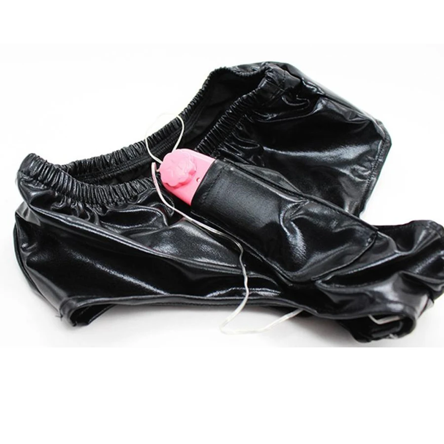 Latex Female Masturbation Underwear Panties Vibrating Massager Pants Dildo Vibrator Penis Chastity Belt Sex Toy For Woman