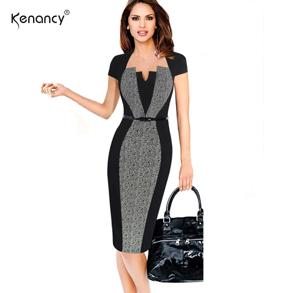 Kenancy 2XL Color Block Belted Patchwork Pencil Dress Women Party Optical Illusion Slim Bodycon Office Vestidos 2 Colors
Kenancy 2XL Color Block Belted Patchwork Pencil Dress Women Party Optical Illusion Slim Bodycon Office Vestidos 2 Colors