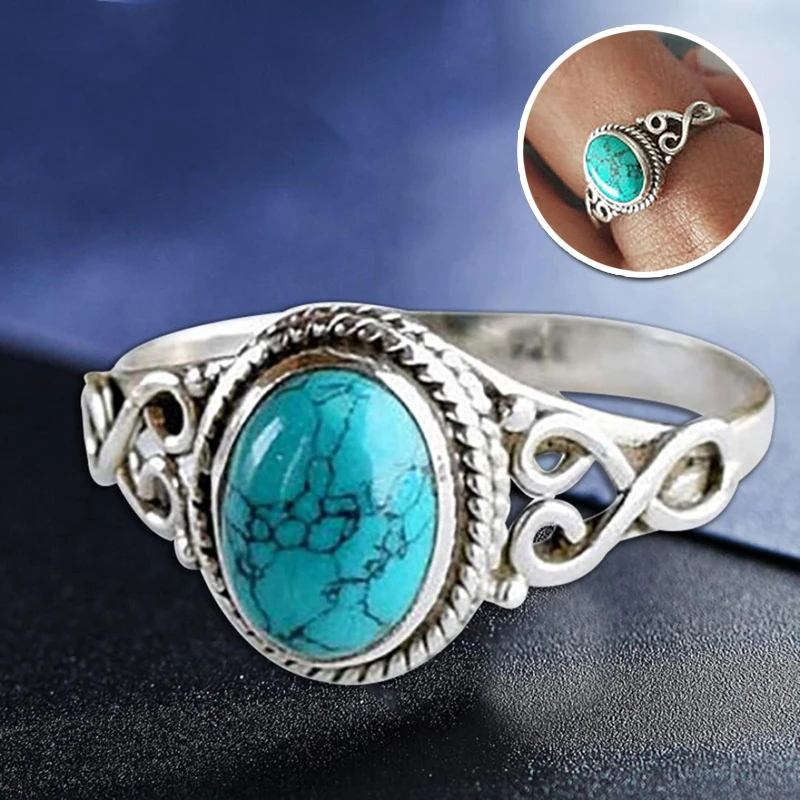 Blue Turquoises Finger Rings Vintage Antique Natural Stone Ring Fashion Jewelry For Women Wedding Anniversary Rings Gift
Blue Turquoises Finger Rings Vintage Antique Natural Stone Ring Fashion Jewelry For Women Wedding Anniversary Rings Gift