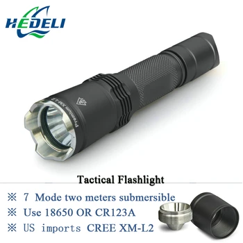 7 Mode Tactical flashlight CREE LED linternas XM-L2 Torch IPX-8 waterproof CR123A OR 18650 rechargeable battery Hunting Lights
7 Mode Tactical flashlight CREE LED linternas XM-L2 Torch IPX-8 waterproof CR123A OR 18650 rechargeable battery Hunting Lights