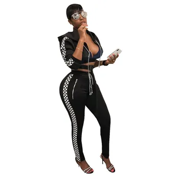Hooded Tracksuit Women Two Piece Sets 2020 Autumn Checkerboard Plaid Crop Top Jacket and Pants Set Matching Sweat Suits Outfits
Hooded Tracksuit Women Two Piece Sets 2020 Autumn Checkerboard Plaid Crop Top Jacket and Pants Set Matching Sweat Suits Outfits