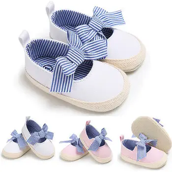 Newborn Infant Baby Girls Bowknot Anti-slip Crib Shoes White Pink Stripe Soft Sole Sneakers Prewalker First Walkers
Newborn Infant Baby Girls Bowknot Anti-slip Crib Shoes White Pink Stripe Soft Sole Sneakers Prewalker First Walkers