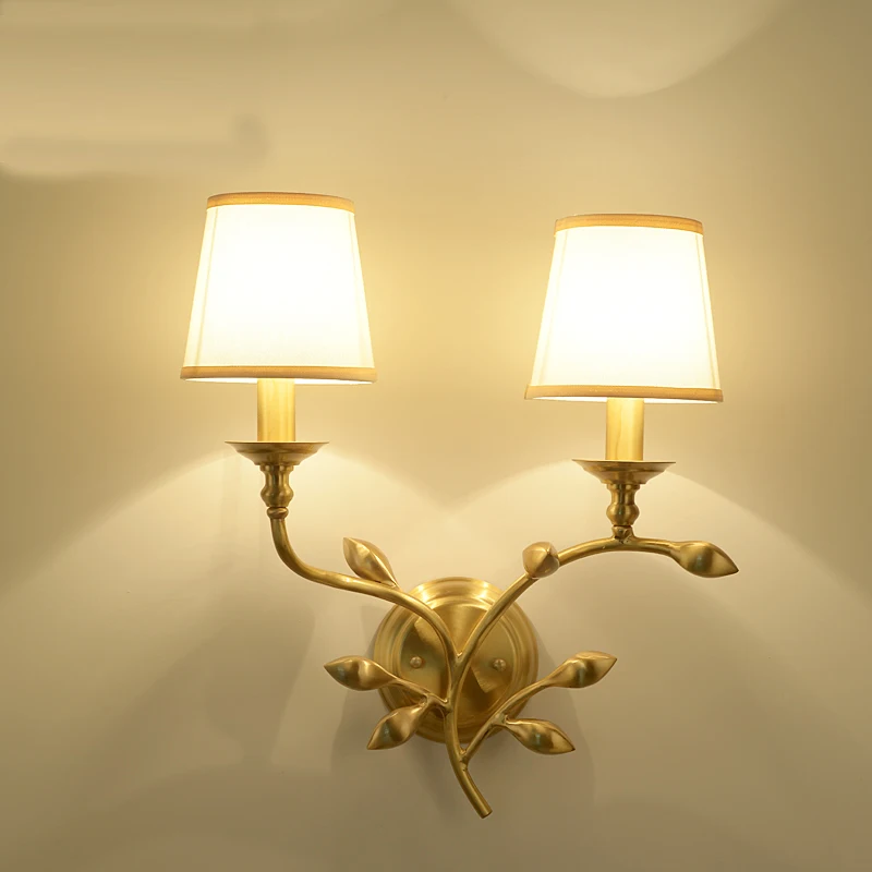 American Single Head Double Copper Wall Lamp Living Room Bedroom Light Aisle Corridor Staircase Lamp Leaf Sconce
American Single Head Double Copper Wall Lamp Living Room Bedroom Light Aisle Corridor Staircase Lamp Leaf Sconce