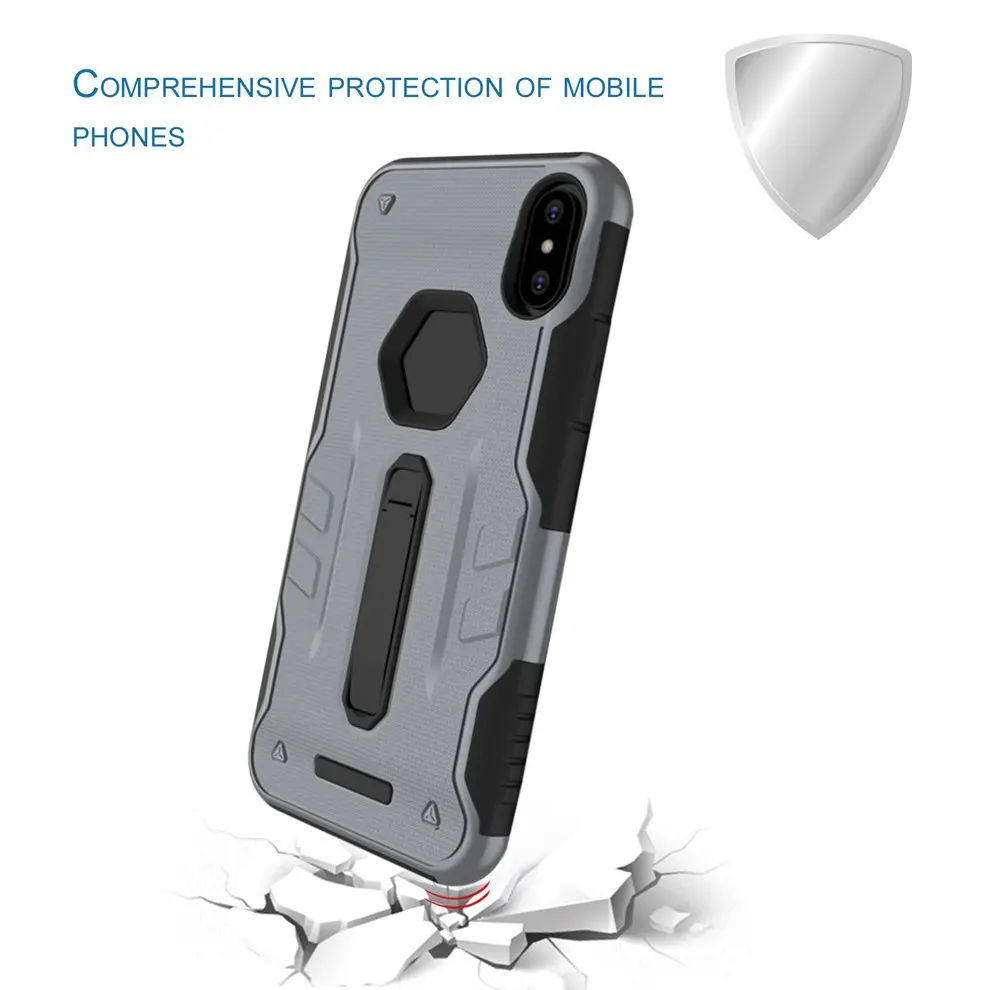 10pcs 2-in-1 Phone Shell Protection With Stand Support Holder For iPhone X |