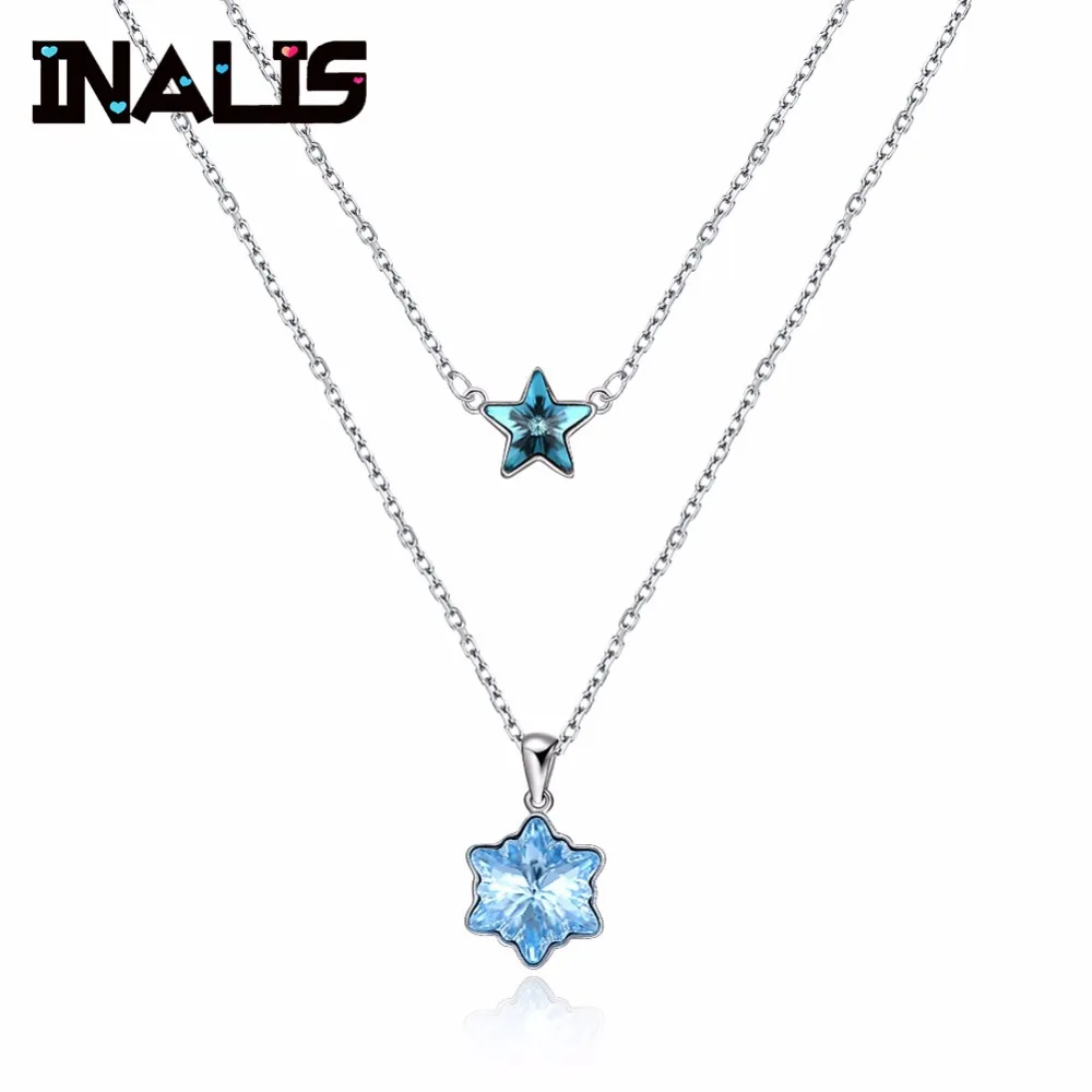 INALIS New Delicate Necklace S925 Sterling Silver Double Chain Star Geometric Pendant Blue Natural Austria Crystal Fine Jewelry
INALIS New Delicate Necklace S925 Sterling Silver Double Chain Star Geometric Pendant Blue Natural Austria Crystal Fine Jewelry