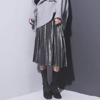 Women High Waist Pleated Solid Color Half Length Elastic Skirt Autumn Hot Ladies Black Gray Green A-Line Midi Skirt Faldas Mujer
Women High Waist Pleated Solid Color Half Length Elastic Skirt Autumn Hot Ladies Black Gray Green A-Line Midi Skirt Faldas Mujer