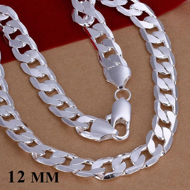 wholesale 12MM width Silver 925 man jewelry fashion men chain curb necklace Long 50cm 55cm 60cm 65cm Link Chains
wholesale 12MM width Silver 925 man jewelry fashion men chain curb necklace Long 50cm 55cm 60cm 65cm Link Chains