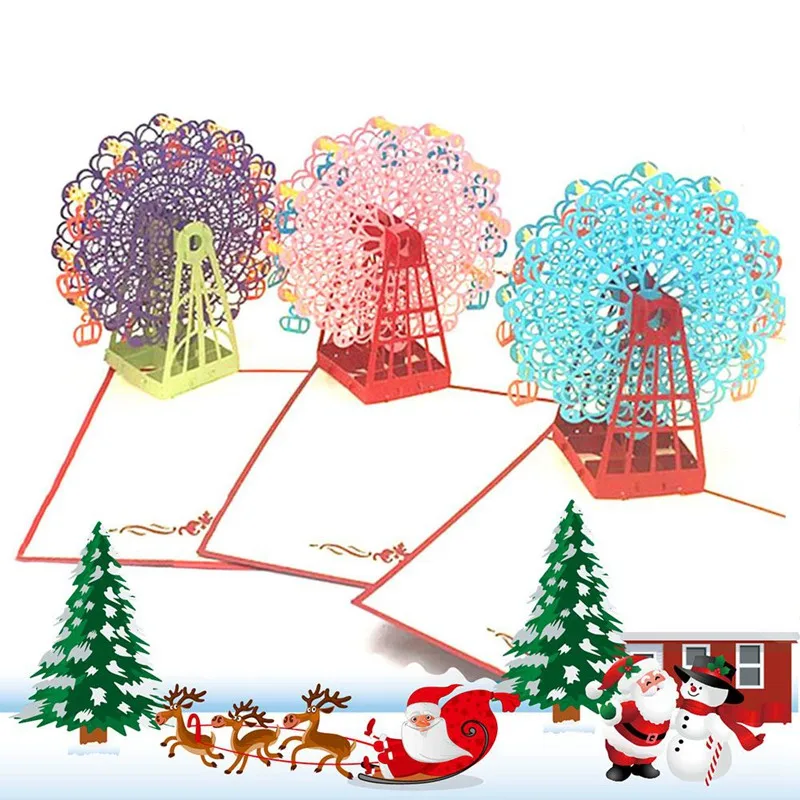 Kawaii Handmade 3D Ferris Wheel Origami 3D Pop Up Paper Laser Cut Vintage Post Cards Greeting Cards Happy Birthday Gifts Kraft
Kawaii Handmade 3D Ferris Wheel Origami 3D Pop Up Paper Laser Cut Vintage Post Cards Greeting Cards Happy Birthday Gifts Kraft