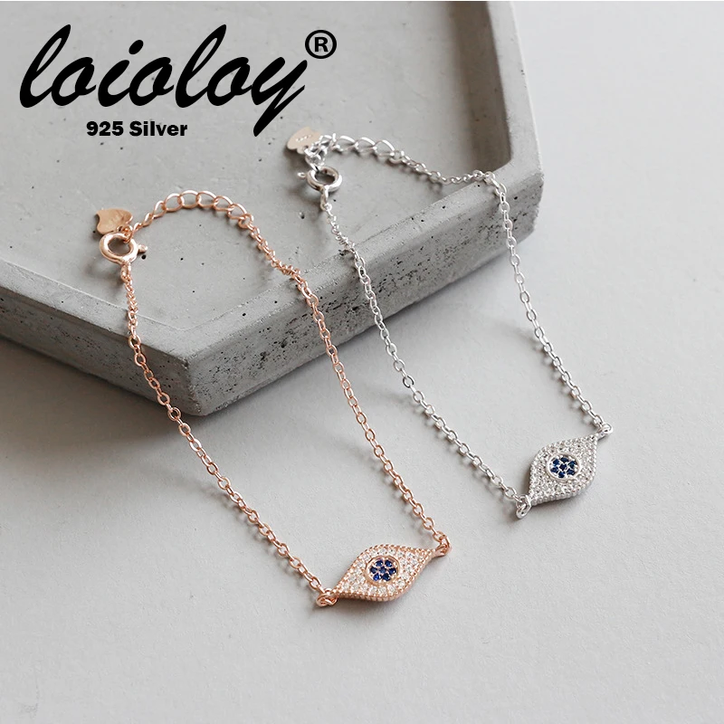 Loioloy Real 925 Sterling Silver Luxury Brand Two Color Pave Setting CZ Evil Eye Bracelet femme
Loioloy Real 925 Sterling Silver Luxury Brand Two Color Pave Setting CZ Evil Eye Bracelet femme