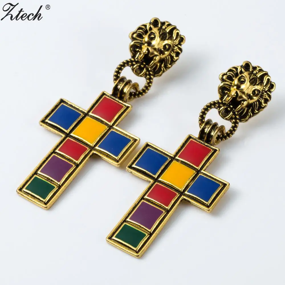 Ztech Baroque Cross Earrings For Women Large Long Earrings Jewelry Brincos 2019 Tiger head Dangle Earrings Trendy Bijoux
Ztech Baroque Cross Earrings For Women Large Long Earrings Jewelry Brincos 2019 Tiger head Dangle Earrings Trendy Bijoux