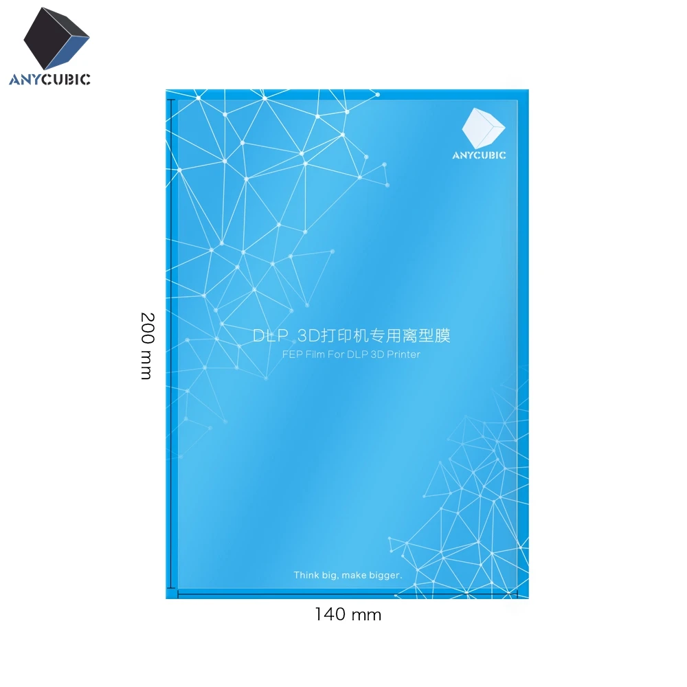 ANYCUBIC FEP Sheet 1pc For Photon PhotonS 3D Printer Parts 0.15-0.2mm Fep Film 140x200mm 3d Printer Filamentos Accesorios
ANYCUBIC FEP Sheet 1pc For Photon PhotonS 3D Printer Parts 0.15-0.2mm Fep Film 140x200mm 3d Printer Filamentos Accesorios