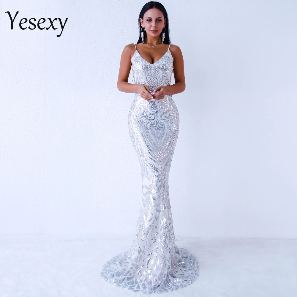 Yesexy 2019 Women Sexy Off Shoulder Sequin Dresses Female Backless Maxi Elegant Party Dress Vestdios VR9314
Yesexy 2019 Women Sexy Off Shoulder Sequin Dresses Female Backless Maxi Elegant Party Dress Vestdios VR9314