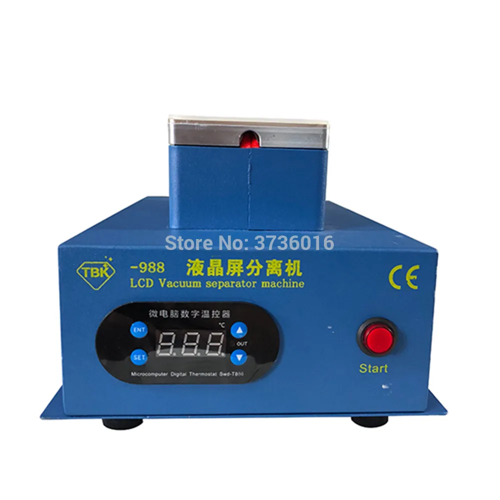 TBK 988 heating edge LCD display screen separator machine built in two pump separator for mobile phone lcd screen vacuum suction
TBK 988 heating edge LCD display screen separator machine built in two pump separator for mobile phone lcd screen vacuum suction