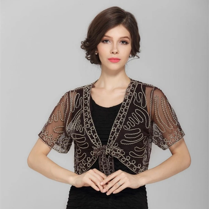 Lace Hook Flower Vintage Sheer Bolero Lace-Up Shawl Coat Summer See-Through Women Short Sleeve Embroidery Thin Mesh Shrug
Lace Hook Flower Vintage Sheer Bolero Lace-Up Shawl Coat Summer See-Through Women Short Sleeve Embroidery Thin Mesh Shrug