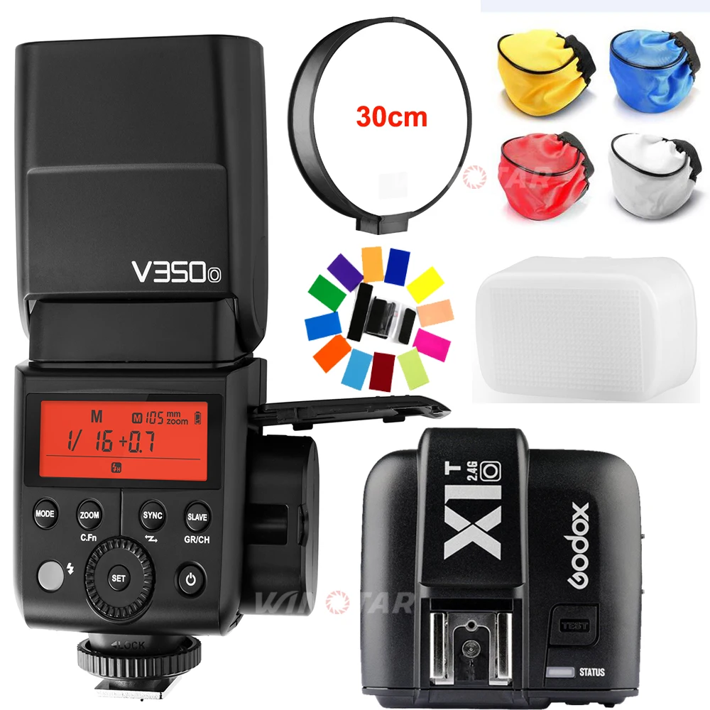 Godox TTL V350O Camera Flash HSS 1/8000s GN36 0.1s~1.7s recycle Built-in Lithium Battery+Transmitter X1T-O For Olympus/Panasonic
Godox TTL V350O Camera Flash HSS 1/8000s GN36 0.1s~1.7s recycle Built-in Lithium Battery+Transmitter X1T-O For Olympus/Panasonic