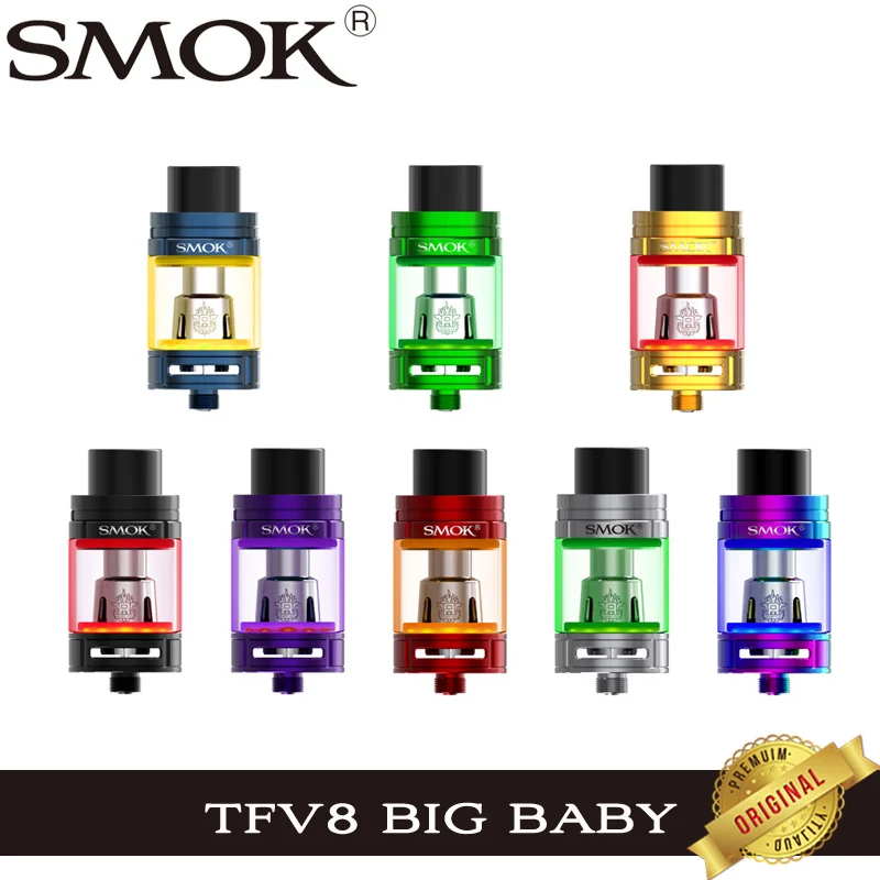Original Smok TFV8 Big Baby Light Edition 5ml Top Filling Tank Electronic Cigarette Atomizer with Baby-Q2 T8 X4 Coil Vaporizer
Original Smok TFV8 Big Baby Light Edition 5ml Top Filling Tank Electronic Cigarette Atomizer with Baby-Q2 T8 X4 Coil Vaporizer