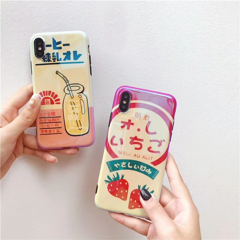 Japan East milk Phone Cases for iPhone 6 6s 7 8 plus x Milk bottle Strawberry fashion Blu-ray self healing soft IMD cover coque
Japan East milk Phone Cases for iPhone 6 6s 7 8 plus x Milk bottle Strawberry fashion Blu-ray self healing soft IMD cover coque