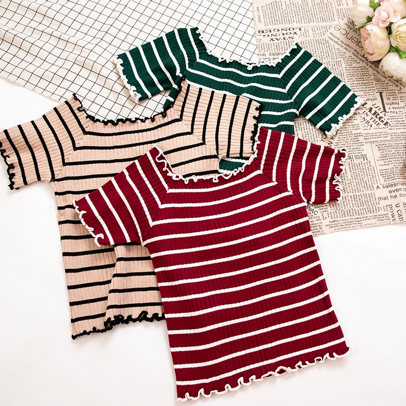 HISUMA Women Spring Flare Sleeve Slash Neck Striped Knitted Shirt New Vintage Short Slim High Waist Pullover Ruffles Blouse Tops
HISUMA Women Spring Flare Sleeve Slash Neck Striped Knitted Shirt New Vintage Short Slim High Waist Pullover Ruffles Blouse Tops