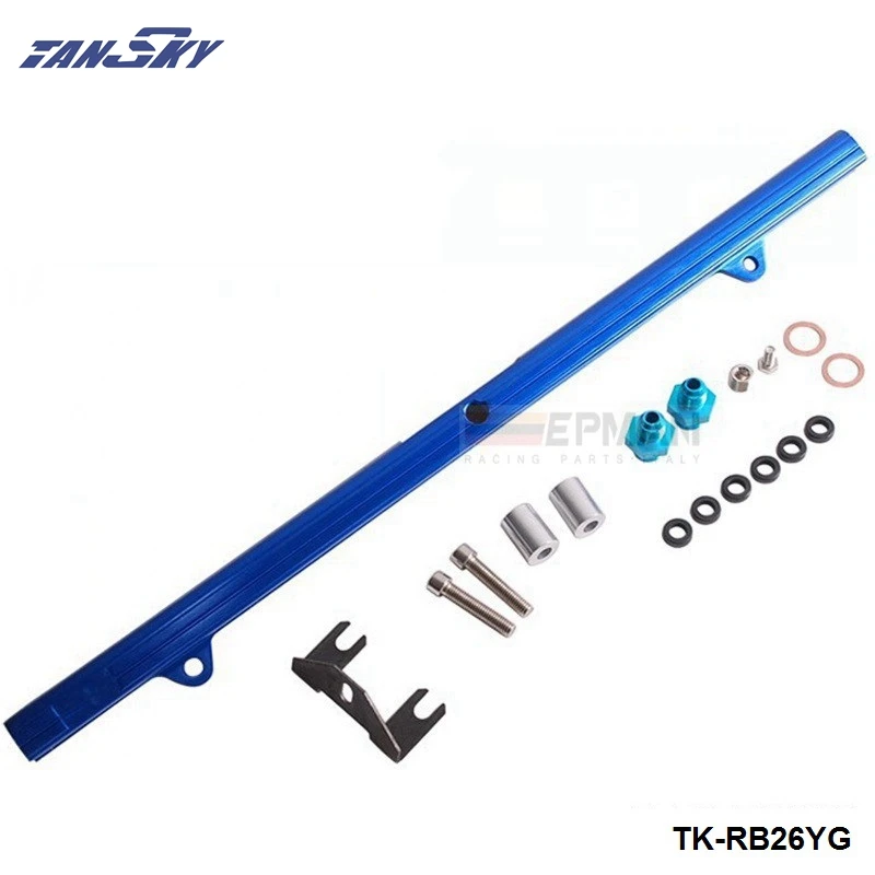 TANSKY- For Nissan Skyline BNR32/R33/34 GTR/R34 88-ON RB26 Top feed Injector Fuel Rail Turbo Kit Blue Aluminium Billet TK-RB26YG