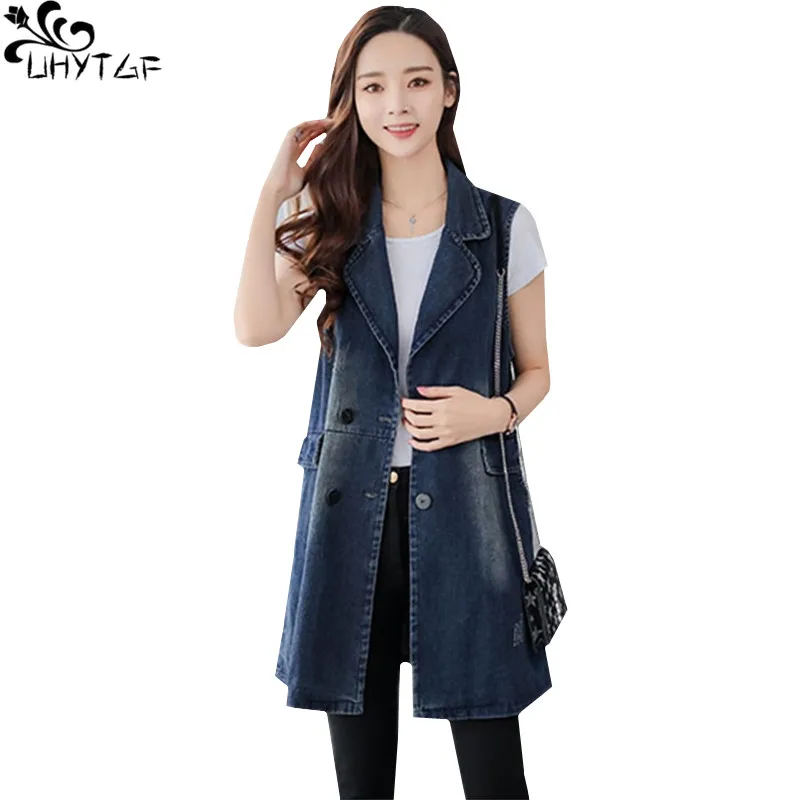 UHYTGF Spring Denim Jackets Vest Woman 2018 Autumn Plus size Long Waistcoat Denim Female Korean Denim Jacket Sleeveless Vest 234
UHYTGF Spring Denim Jackets Vest Woman 2018 Autumn Plus size Long Waistcoat Denim Female Korean Denim Jacket Sleeveless Vest 234