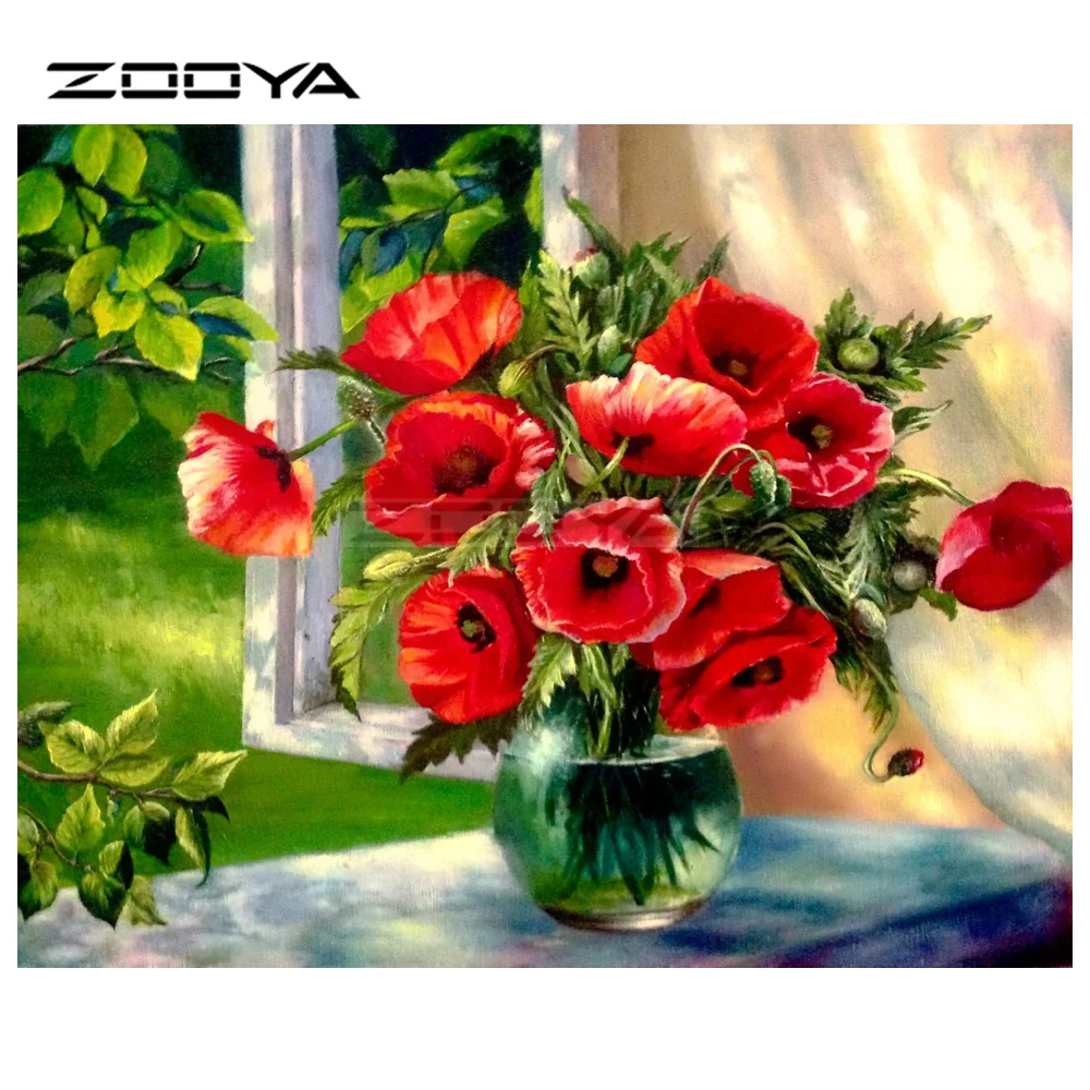 ZOOYA Diamond Embroidery 5D DIY Diamond Painting Red Flower Vase Windowsill Diamond Painting Cross Stitch Rhinestone Mosaic BY09
ZOOYA Diamond Embroidery 5D DIY Diamond Painting Red Flower Vase Windowsill Diamond Painting Cross Stitch Rhinestone Mosaic BY09